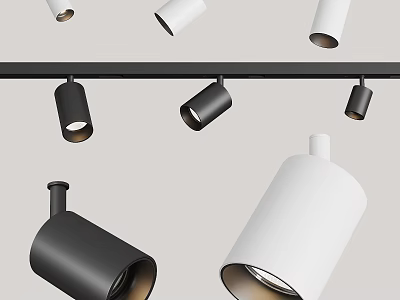 Modern Black and White Downlights and Spotlights with Sleek Design for Home Ceiling Lighting 3d model