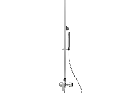 Modern Chrome Shower Faucet With Handheld Sprayer And Adjustable Rod 3d model