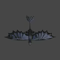 Black Dragon Game And Movie Character With Large Wings Flying In Blue Sky