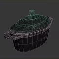 Durable Cast Iron Cooking Pot With Fitted Lid Two Side Handles And Textured Surface Design