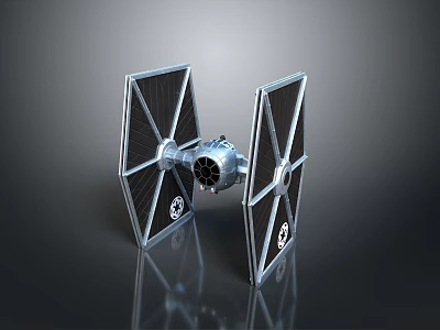 TIE Fighter Spacecraft Model With Metallic Wings And Detailed Engine Design For Space Enthusiasts 3d model