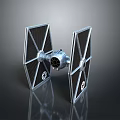 TIE Fighter Spacecraft Model With Metallic Wings And Detailed Engine Design For Space Enthusiasts