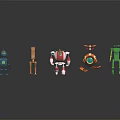 Collection of Colorful Robot Characters With Diverse Shapes And Designs