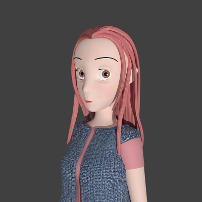 Modern Game Character Cartoon Woman 3d model Modern Game Character Cartoon Woman 3d model