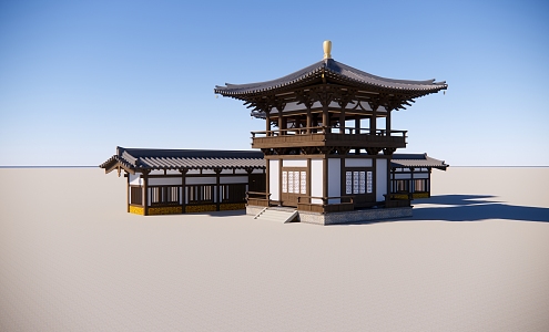 Ancient building Chinese-style corridor Chinese-style building Chinese-style tower Chinese-style pavilion 3d model