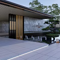 New Chinese-style Entrance Gate Demonstration Area Gate Head 3d model