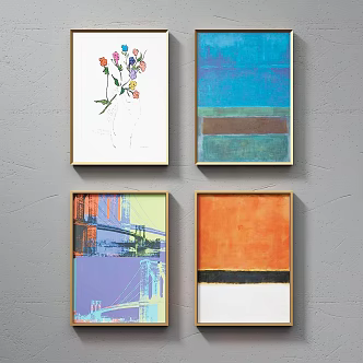 Modern Simple Abstract Painting Art Hanging Painting 3d model