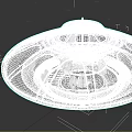 Futuristic Circular Spacecraft For Aerospace Exploration With Transparent Windows And Modern Structure