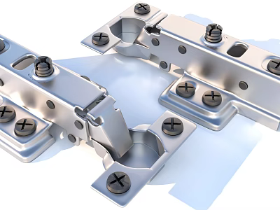 Durable Stainless Steel Cabinet Hinges With Secure Screw Fixing For Furniture Hardware 3d model