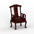 Chinese Traditional Dining Chair With Intricate Carved Patterns And Solid Wood Frame