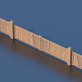 Garden Ornament Wooden Fence Design With Grilled Panels And Decorative Pillars