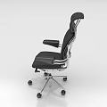 Ergonomic Black Office Chair With High Back Metal Frame And Wheels