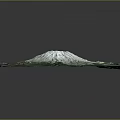 Garden Landscape 3D Circular Model with Green Vegetation and White Mountain Peak
