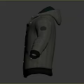 Gray Hooded Jacket With Front Zipper And Side Pockets Design