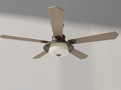 Modern Ceiling Fan with Wooden Blades and Light Fixture for Home Decor 3d model