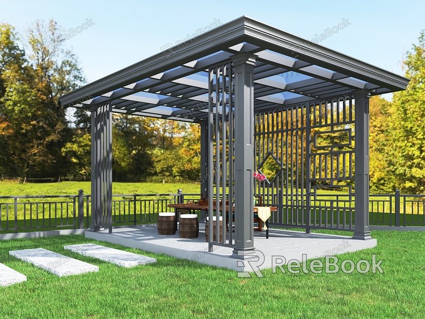 Aluminum alloy new Chinese style pavilion sun room model