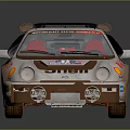 White Rally Car Featuring Shell Mobil 1 Decals Muddy Body And Number 1