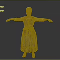 Woman In Traditional Costume With Headscarf And Long Dress Arms Outstretched