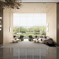 Modern reception area Sales office Negotiation area 3d model