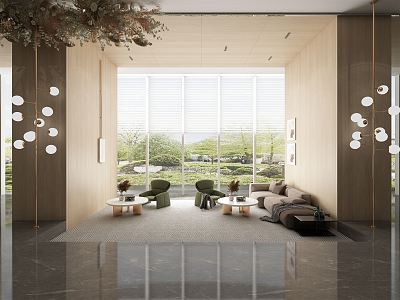 Modern reception area Sales office Negotiation area 3d model