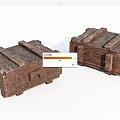 Two Rustic Wooden Boxes With Vintage Plank Design And Solid Structure