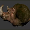 Artistic Copper Rhinoceros Sculpture With Textured Surface Decorative Home Figurine