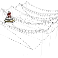 Festive Christmas Decorative Lights Hanging with Santa Claus Figure and Garland