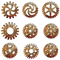 Industrial wind technology gear pinion mechanical metal gear hardware mechanical parts industrial pendant 3d model