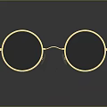 Golden Round Glasses With Metal Frame Vintage Style Classic Design For Modern Casual Wear Accessory