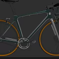 Sleek Road Bicycle With Teal Frame Orange Rims And Black Seat Handlebars