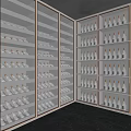 Elegant Modern Wine Cabinet With Glass Doors And Multiple Shelves For Bottles