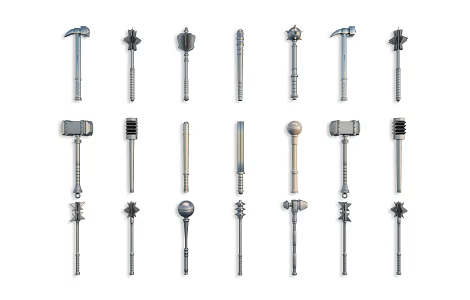 Modern mace cold weapon Thor's hammer weapon toy weapon ancient weapon 3d model