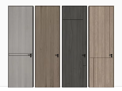 Modern Hinged Doors With Various Wooden Textures And Color Options For Home Interior 3d model