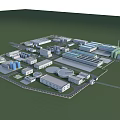 Industrial Plant Layout Featuring Multiple Buildings Storage Tanks And Large Scale Facilities 3d model