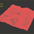 Detailed Undulating Terrain Model Featuring Light Brown Gray Mountain Valley Textures