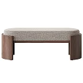 Minimalist Modern Upholstered Sofa Bench With Wooden Legs And Comfortable Seat