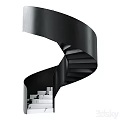 Modern Black Spiral Stairs With Sleek Design 3d model