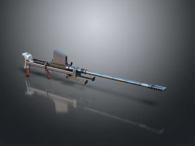 Modern Sniper Rifle With Long Barrel Scope And Metal Components Design 3d model