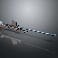 Modern Sniper Rifle With Long Barrel Scope And Metal Components Design