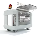 Mobile dining car 3d model