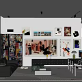 Modern Memphis Style Living Room Sofa Coffee Table Combination Decorative Painting Art Cup Dopamine Style Bauhaus Style 3d model