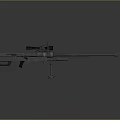 Modern Sniper Rifle With Scope Bipod And Long Metallic Barrel On Sleek Surface