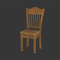 Classic Wooden Dining Chair with Slat Back Design and Natural Wood Finish