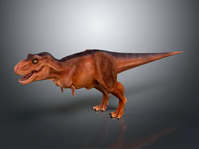 Realistic Tyrannosaurus Rex Dinosaur Character With Brown Skin Sharp Teeth And Strong Limbs 3d model