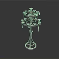 Classic Multi Tiered Metal Candle Lighting Fixture Combination With Decorative Hanging Pendants