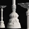 European-style carved column component 3d model