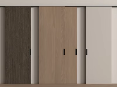 Modern Sliding Doors With Wooden Texture And Different Color Tones For Home Interior 3d model