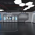 Hi Tech Digital Exhibition Hall With Interactive Large Screen And Futuristic Design 3d model