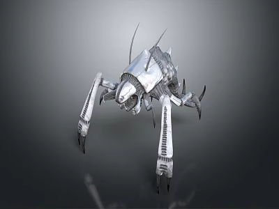 Detailed 3D Rendered Mechanical Insect With Metal Exoskeleton And Robotic Legs 3d model