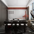New Chinese-style private room on the first floor 3d model